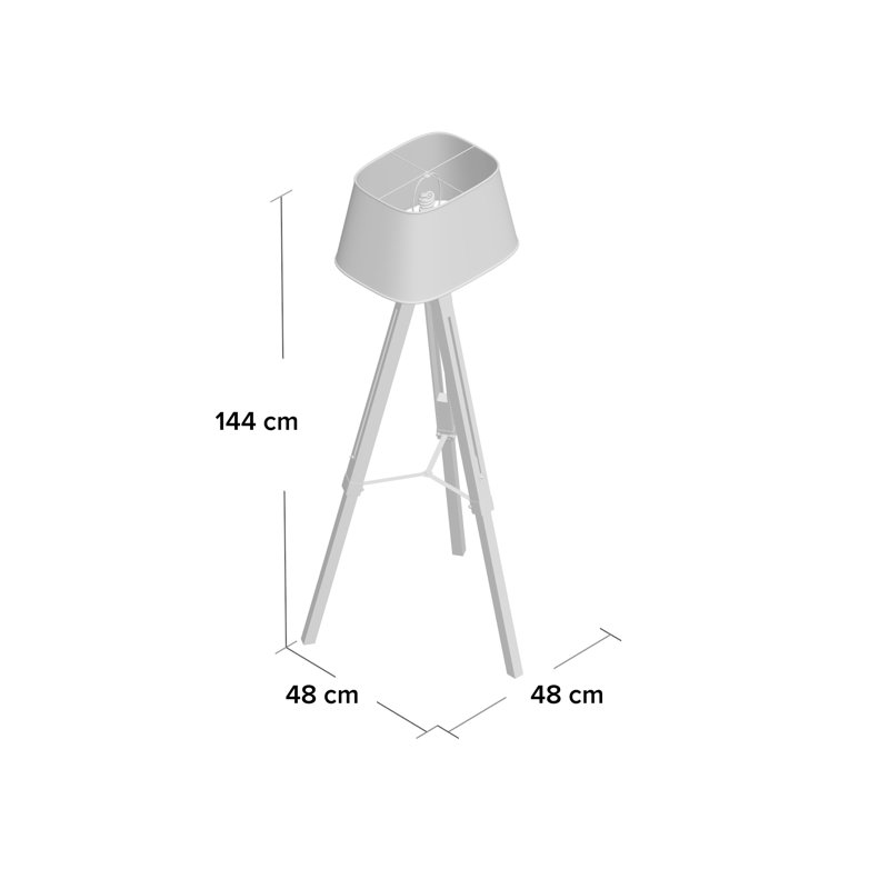StowtheWold 144cm Tripod Floor Lamp, Brown
