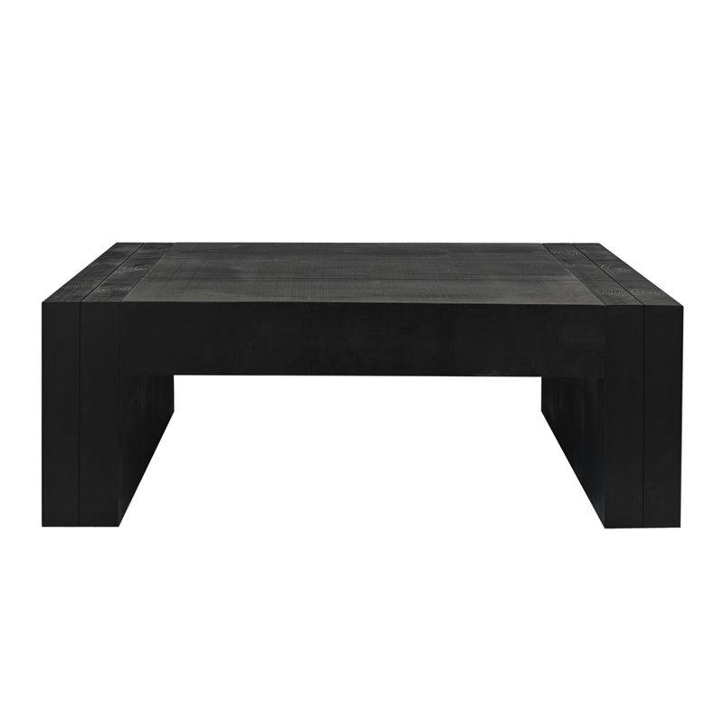 Modern Solid Wood Coffee Table, Black