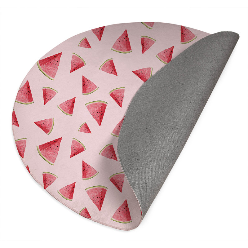 Summer Melon Outdoor Rug, Round 5'
