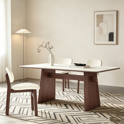 Table Mid-Century en pierre frittée