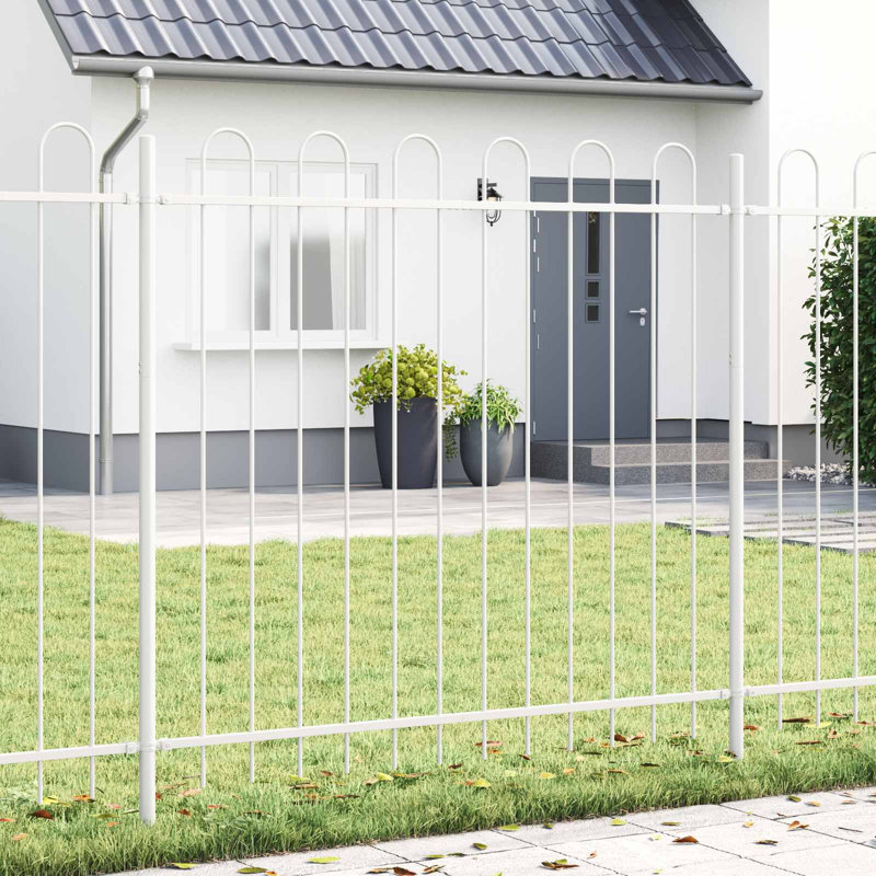 Clôture de jardin vidaXL, 2 pièces, gris 11,15 x 3,28 pi, acier thermolaqué