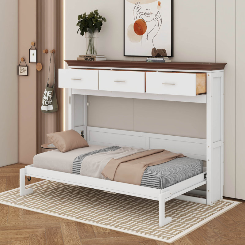 Twin Size Murphy Bed With Drawers