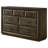 Arignote 7-Drawer Bedroom Dresser Cabinet Dark Oak