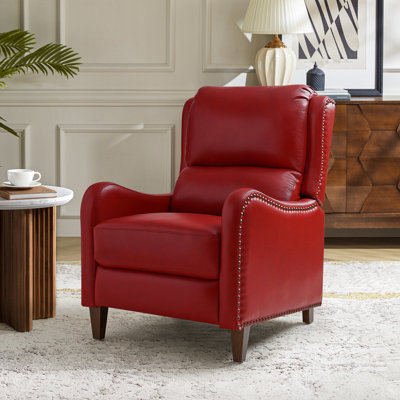 Neliyah 28.75" Wide Genuine Leather Recliner