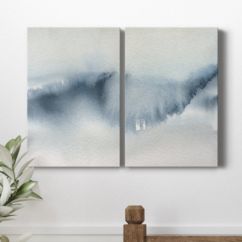 Summer Rain I - ensemble de 2 peintures, H 60 po x l 80 po x P 2 po, Toile tendue