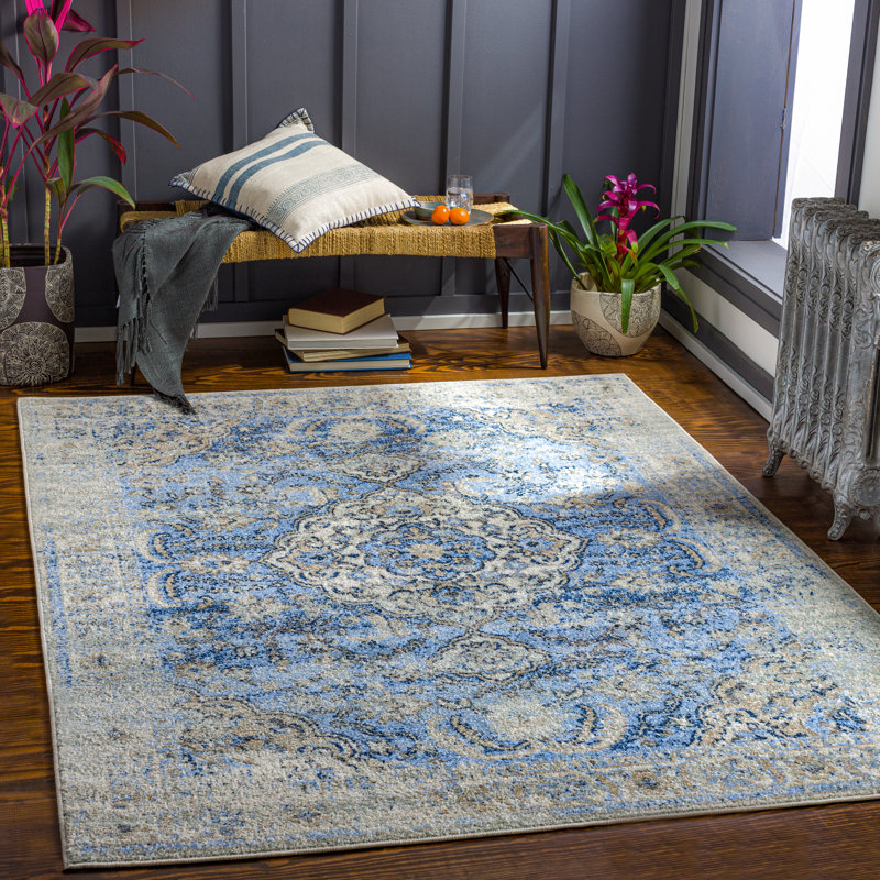 Tapis oriental gris Kampyli, Rectangle 6 pi 7 po x 9 pi