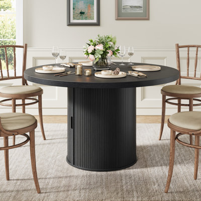 47" Round Dining Table With Stronge Drawer by Ebern Designs