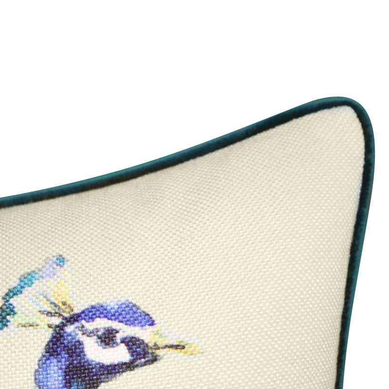 Coussin lombaire paon 14 po
