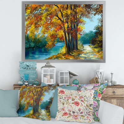 «Trees in Warm Autumn Colors» par Bright Blue River - peinture sur toile