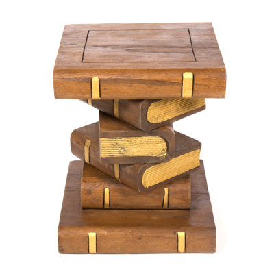Bookstack Solid Wood End Table