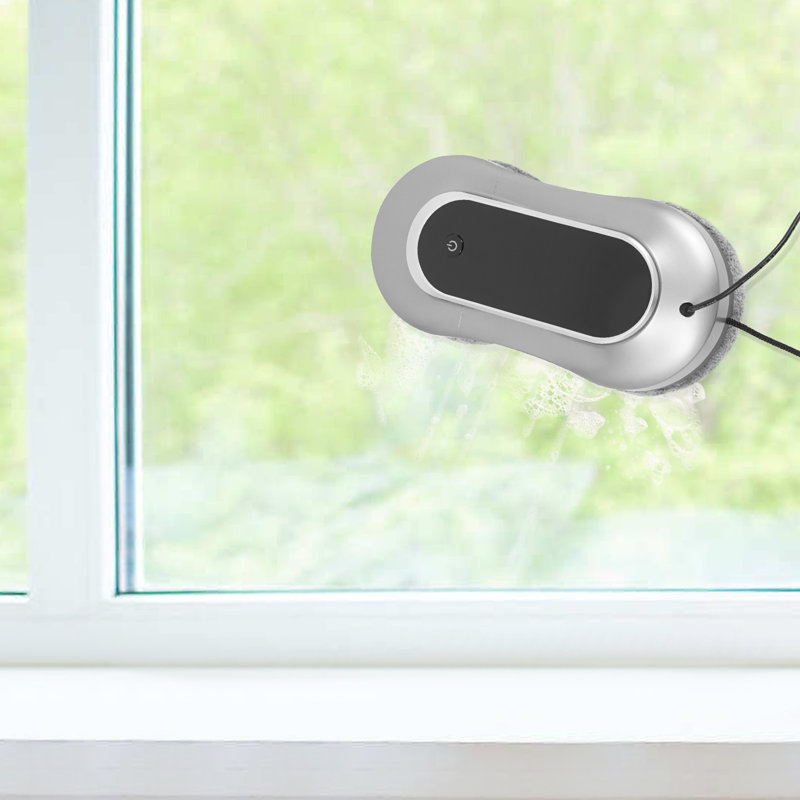 Robot nettoyeur de vitres avec télécommande, Argenté / Gris