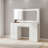 Boahaus Elizabeth Extra-Large Smart Makeup Vanity With LED Mirror, Bluetooth Speakers & Charging Station