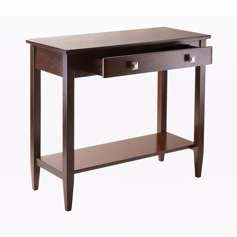 Airlee Console Table, larger drawer & bottom shelf, Antique Walnut 29.83'' H X 33.92'' W X 14.89'' D