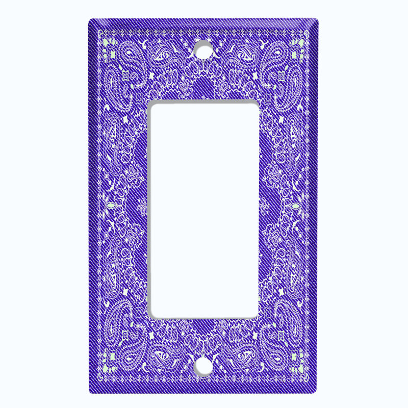 Plaque murale avec interrupteur à bascule Paisley, Mauve