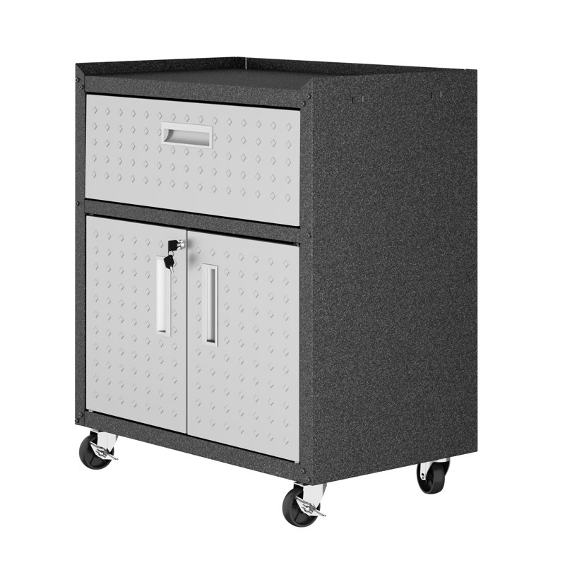 Rolling Garage Cabinet In Dark Grey, Dark Gray