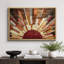 «Western Wood Effect Landscape Brown Sun Rays», impression rustique sur toile encadrée-119598450-93389053-93389054