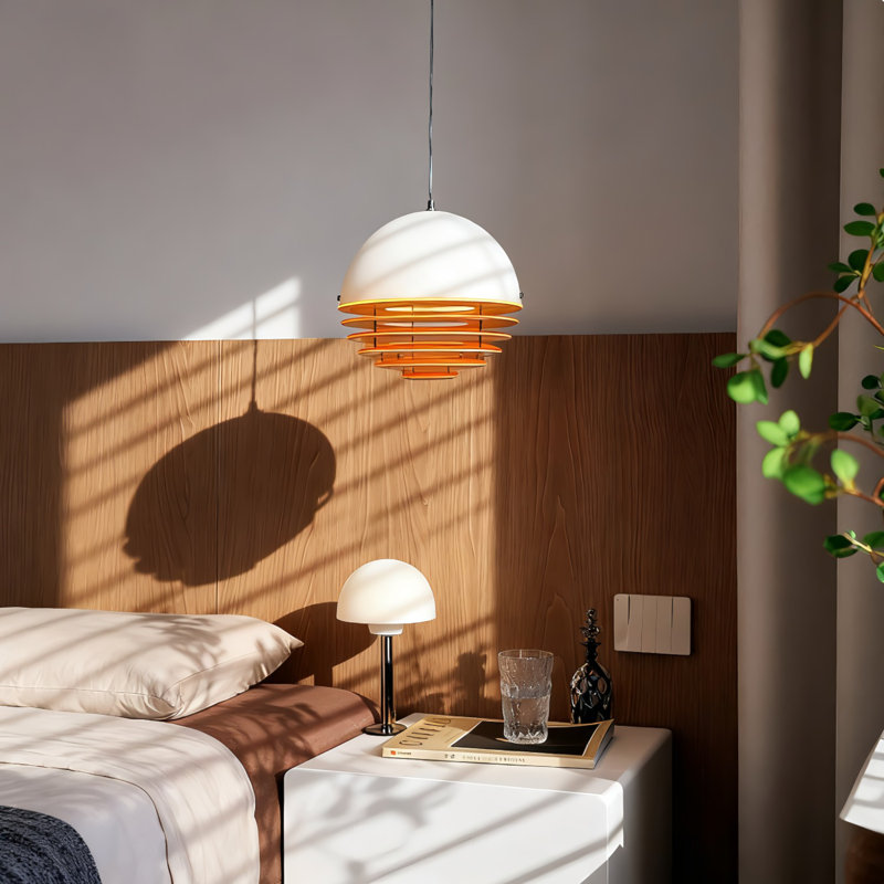 Luminaire suspendu en acrylique orange restaurant Sunset (avec ampoules E26 incluses)
