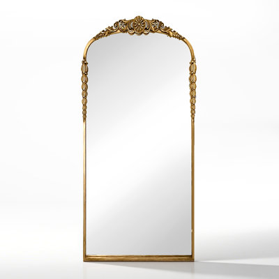 High-Definition Full-Body Mirror With American-Style Vintage Floral Border