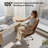 High Back Genuine Leather Armless Conference Room Chair with Aluminum Frame and Wheels, Swivel Armless Desk Chair, Top Grain Leather Office Chair-1599099484
