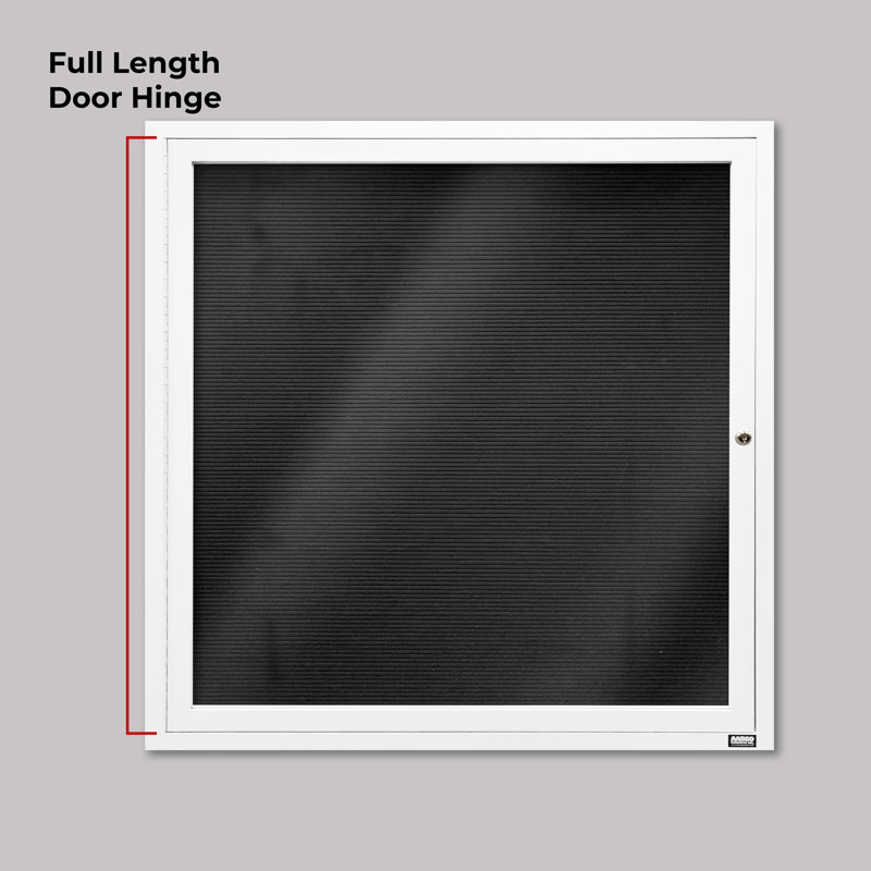 Directory Cabinet Wall Mounted Enclosed Letter Board, Powder Coated White, One, 36" H x 36" W