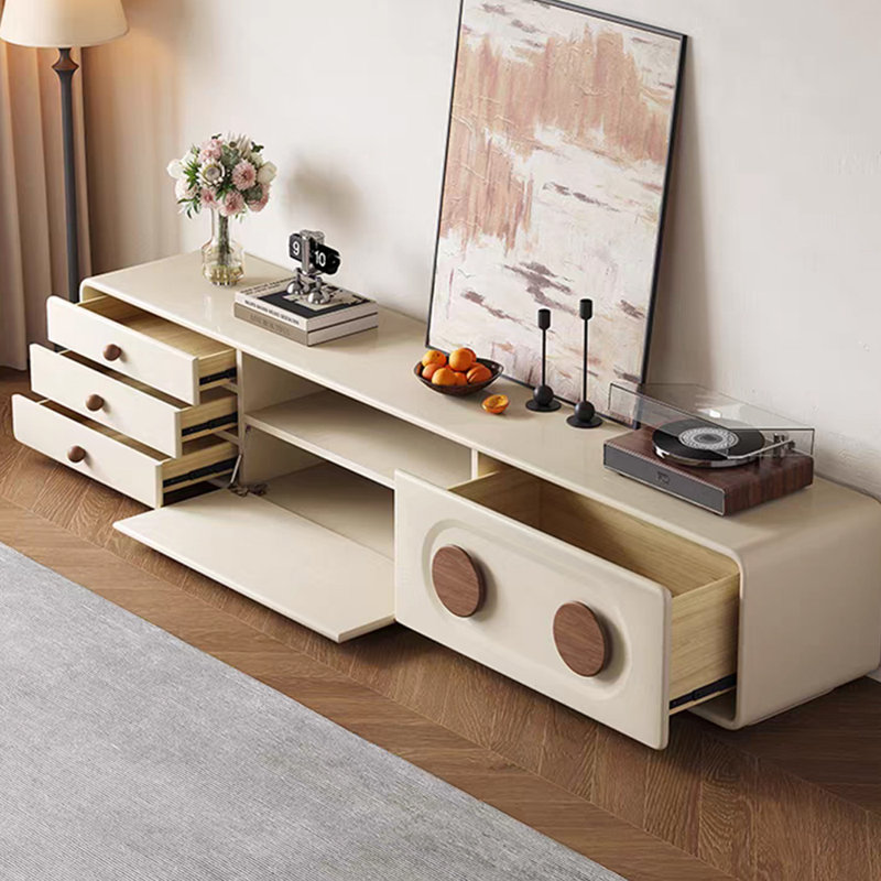 Meuble télé élégant avec tiroirs silencieux, H 15,74 po x L 86,61 po x l 15,74 po