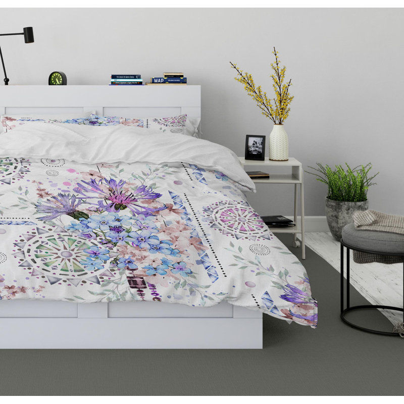 Blue Dream Polyester Twill Duvet Cover, King Duvet Cover + 2 Pillow Cases