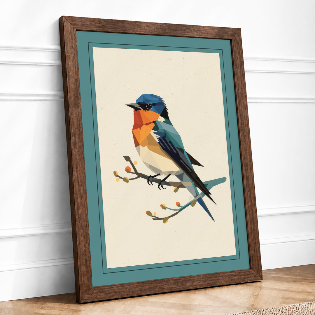 Perched Songbird Botanical - Framed Print