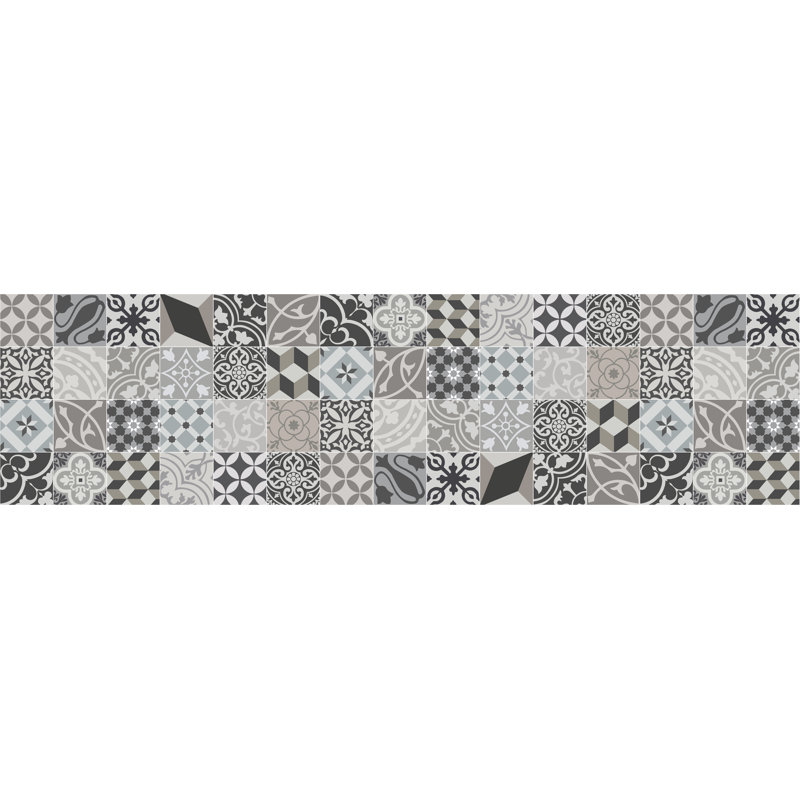 Lydia Vinyl Machine Printed Area Rug, Rectangle 2'2" x 8'2.4"