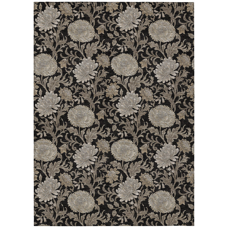 Floral Indoor / Outdoor Rug, Rectangle 8' x 10'