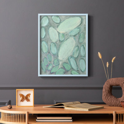 Blue Orbs II, reproduction encadrée - bois massif