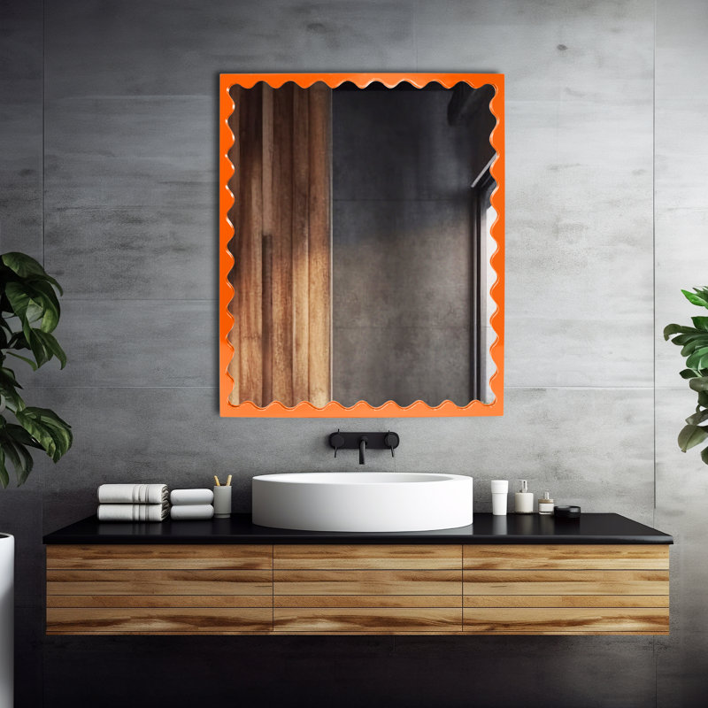 Ailee Rectangle Mirror, Orange