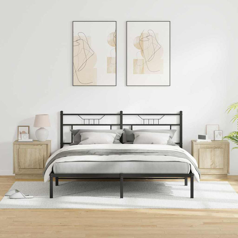 Bedside Cabinet With 2 Pcs 44 X 34.5 X 45 Cm, Sonoma Oak