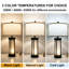 Ensemble de 2 lampes de table de 61 cm (24 po) en métal noir et verre, avec ports USB A et C, double source lumineuse et abat-jour en lin, 3 températures de couleur réglables.