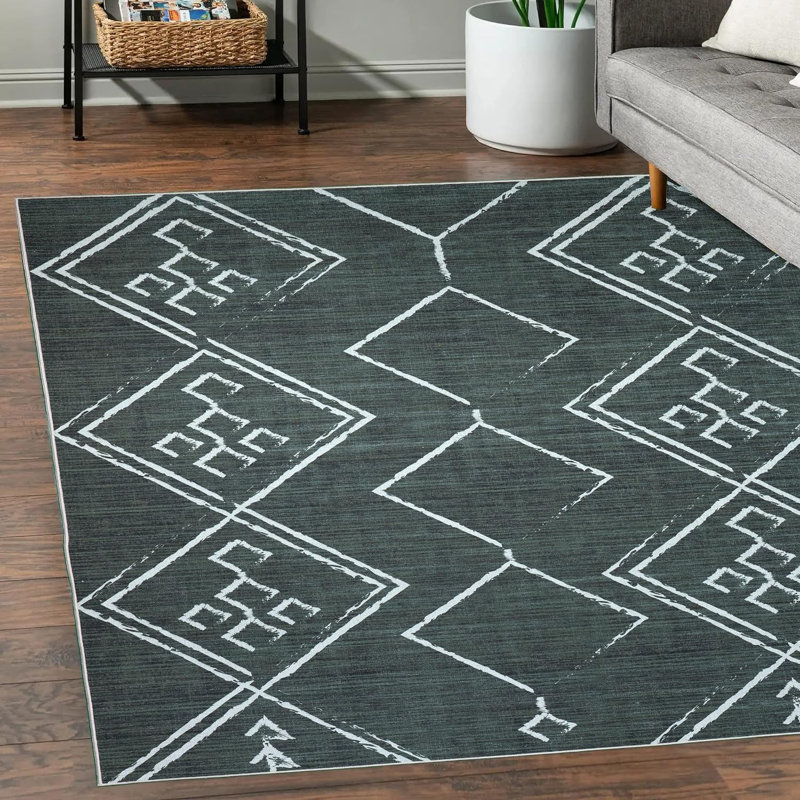 Kelahni Washable Geometric Indoor Rug, Rectangle 5'4'' x 8'