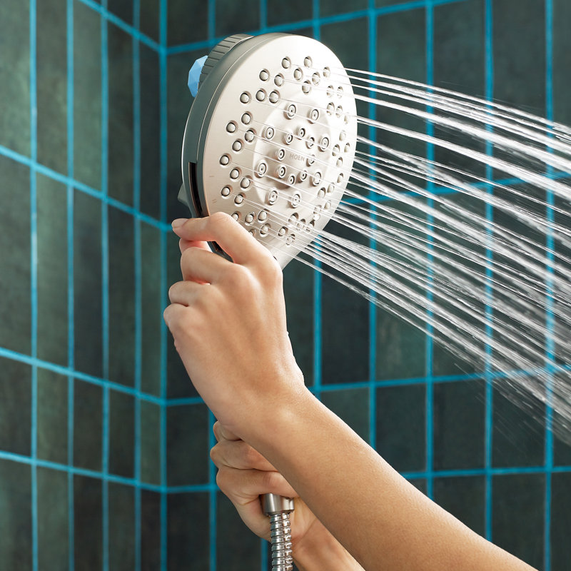 Pomme de douche multi-fonctions multifonctions aromathérapie INLY, Nickel brossé résistant aux taches
