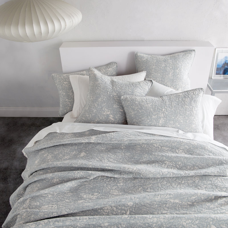 Taie décorative matelassé relavé, Gris, Très grand