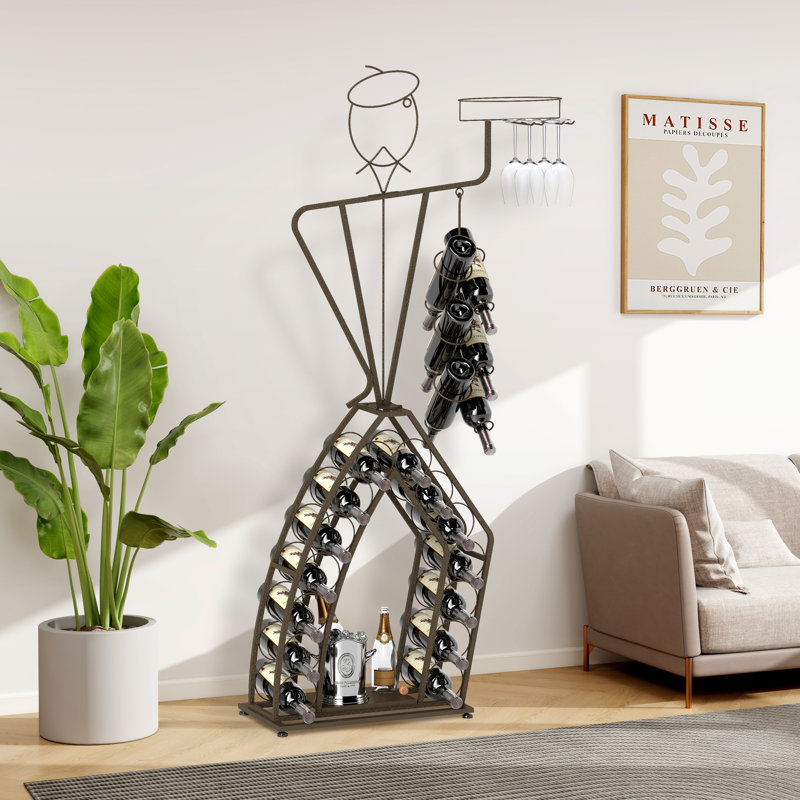 20 Bottle Standing Wine Rack With Storage Bottle