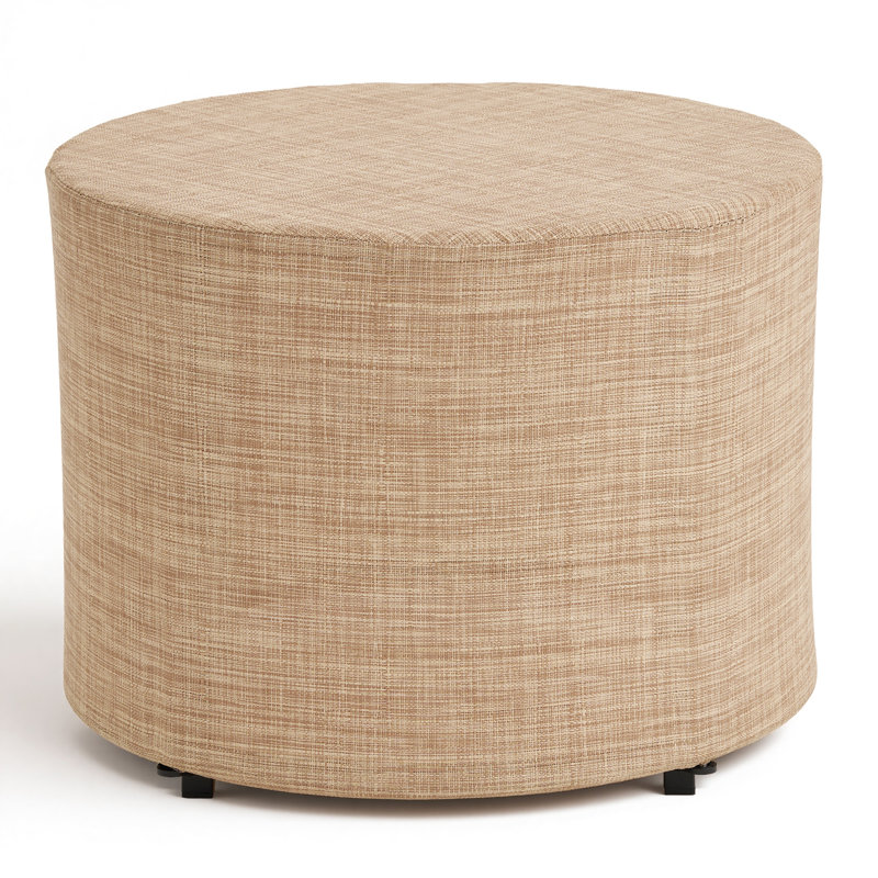 19.7"W Outdoor Round Ottoman