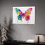 «Vibrant Splatter Butterfly», cadre en bois intégré, art mural abstrait, 16 x 20