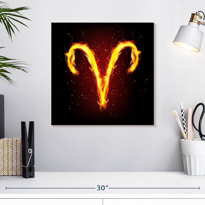 Flaming Aries, 16" H x 16" W