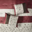 Édredon très grand 7 pièces - broderie rouge et accessoires de lit avec édredon, taies décoratives, jupe de coussin