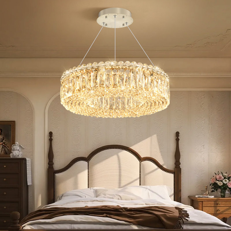 Lustre en cristal 16 po, Silver