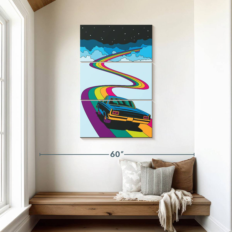 Voiture Rainbow Road, H 45 po x l 28 po