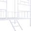 Lit superposé simple argenté de style contemporain, de style maison, avec structure en métal et en angle pour le décor de la chambre à coucher avec structure, plan de tons