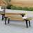 Set Of 2 Rectangular Bench, Outdoor Bench