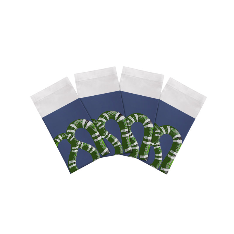 Serpent Cotton Sateen Dinner Napkins, Blue