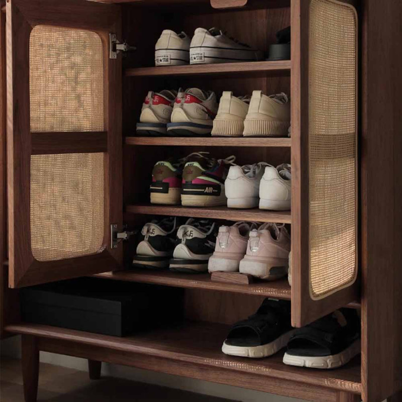 American-style home minimalist shoe cabinet, Walnut