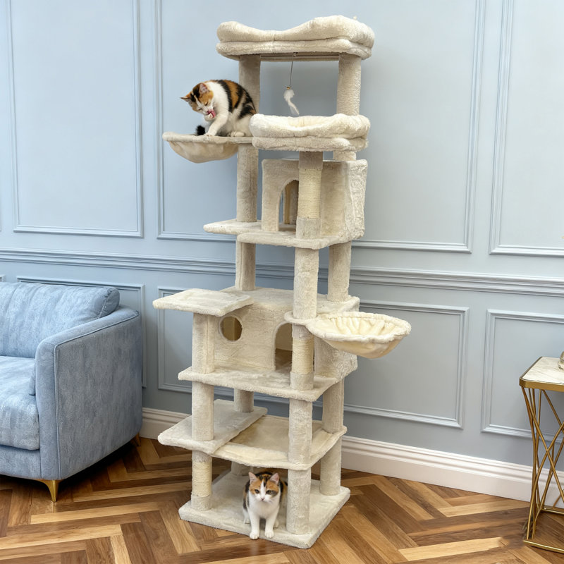 Arbre à chat 68 po, Beige