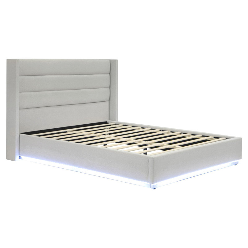 Grand lit tapissier Flores Led