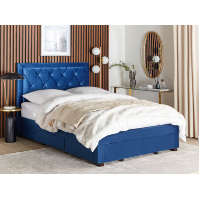 Mansi Upholstered Velvet Drawers Bed